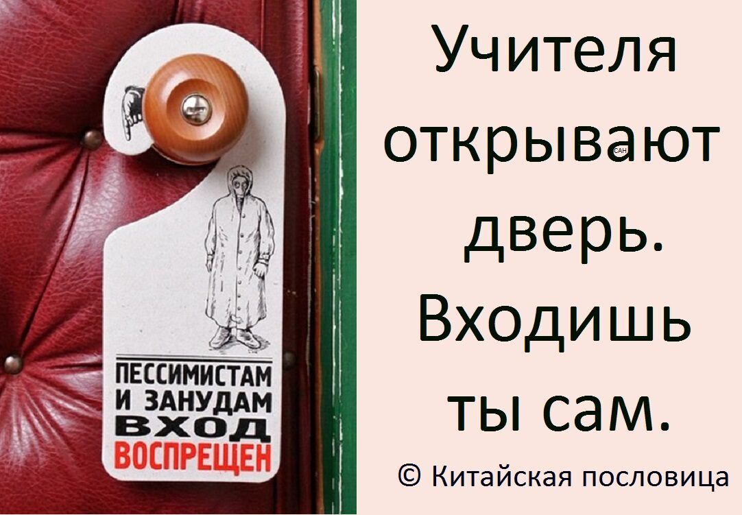 Учителя открывают дверь. Входишь ты сам. Китайская пословица