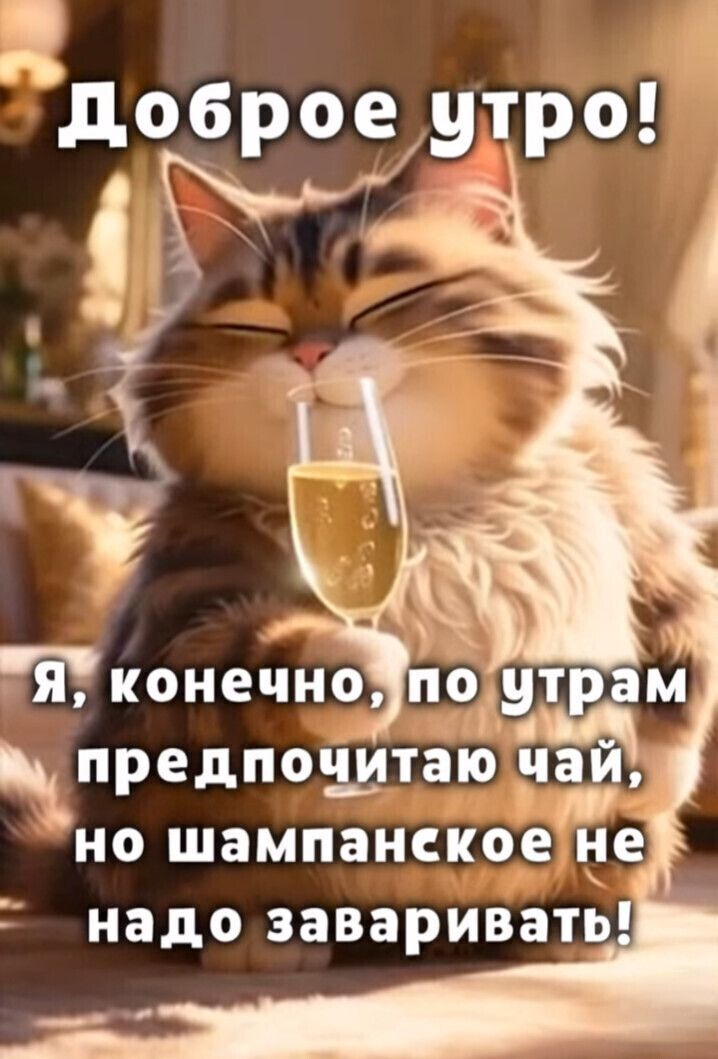 Доброе утро!
Я, конечно, по утрам предпочитаю чай, но шампанское не надо заваривать!