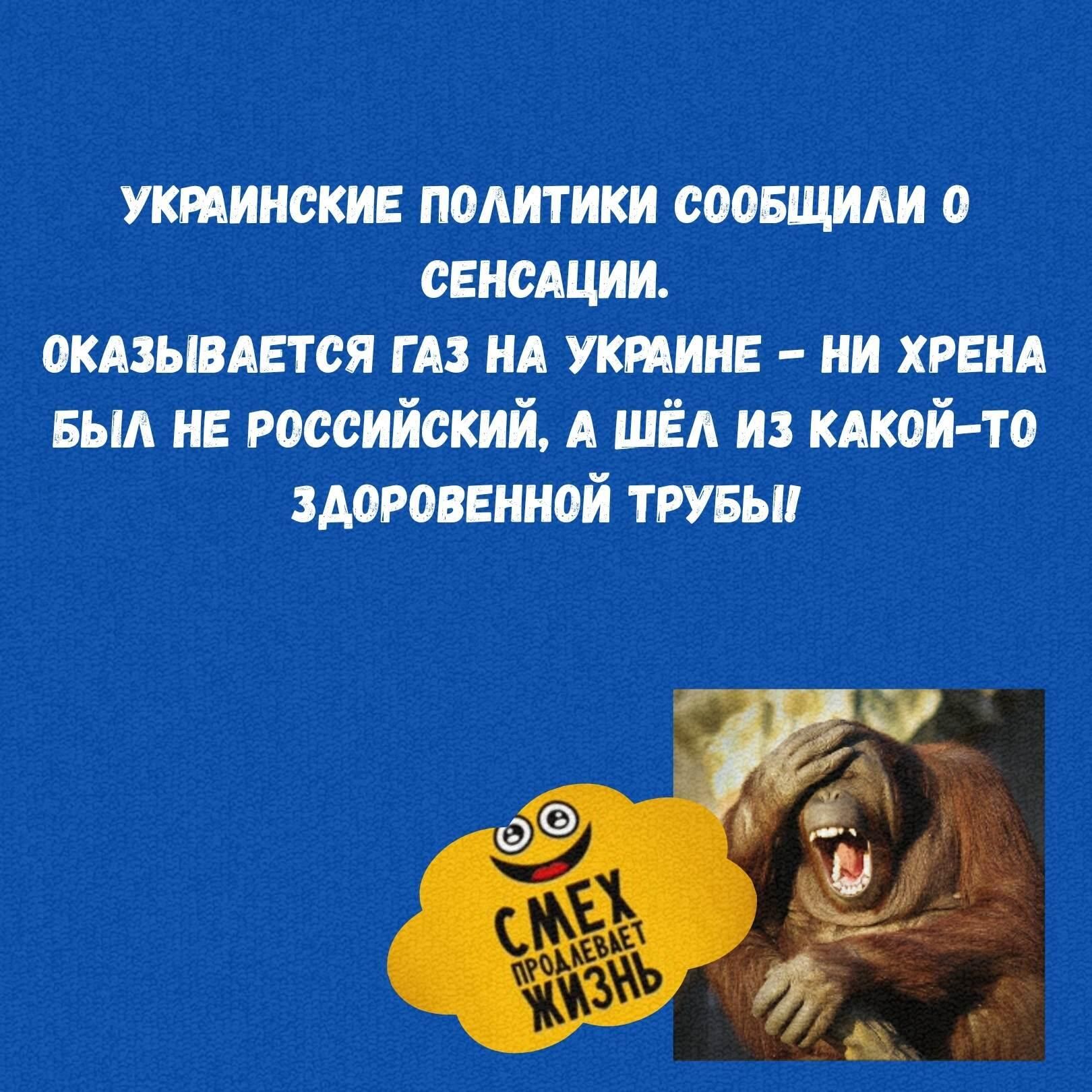 Украинские политики сообщили о сенсации. Оказывается газ на Украине – ни хрена не российский, а шёл из какой-то здоровенной трубы!
