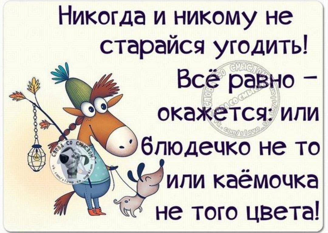 Никогда и никому не старайся угодить Всё равно окажется ипи