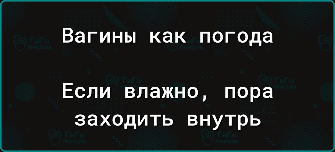 Вагины как погода Если влажно пора заходить внутрь