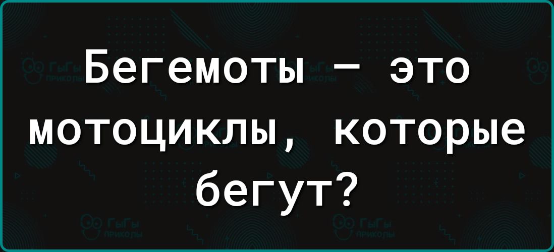 Бегемоты это мотоциклы которые бегут