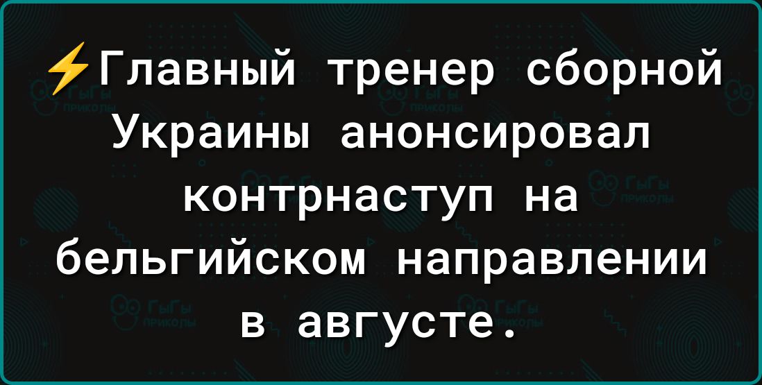 Главный тренер сборной Украины анонсировал контрнаступ на бельгийском направлении в августе