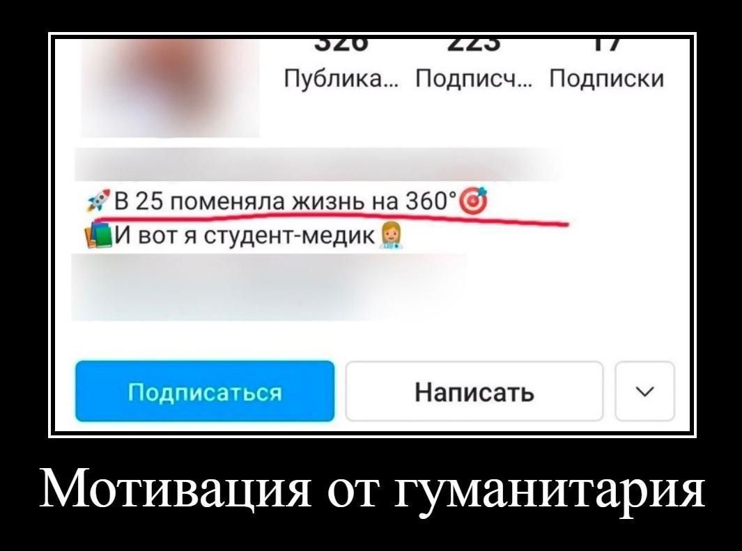 М аопубмка Подпис Подписки В 25 поменяла жизнь на 360 И вот я студент медик Написать У