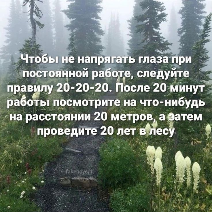 НОЙ рае спедуите прав лу у 20 20 20 После 20 минут раб ыг посмотрите на что нибудь на расстоянии 20 метроваатем проведите 20 лет а ъъ