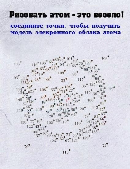 Рисовать атом это весело соедините точки чтобы получить модель эаекронного облака атома