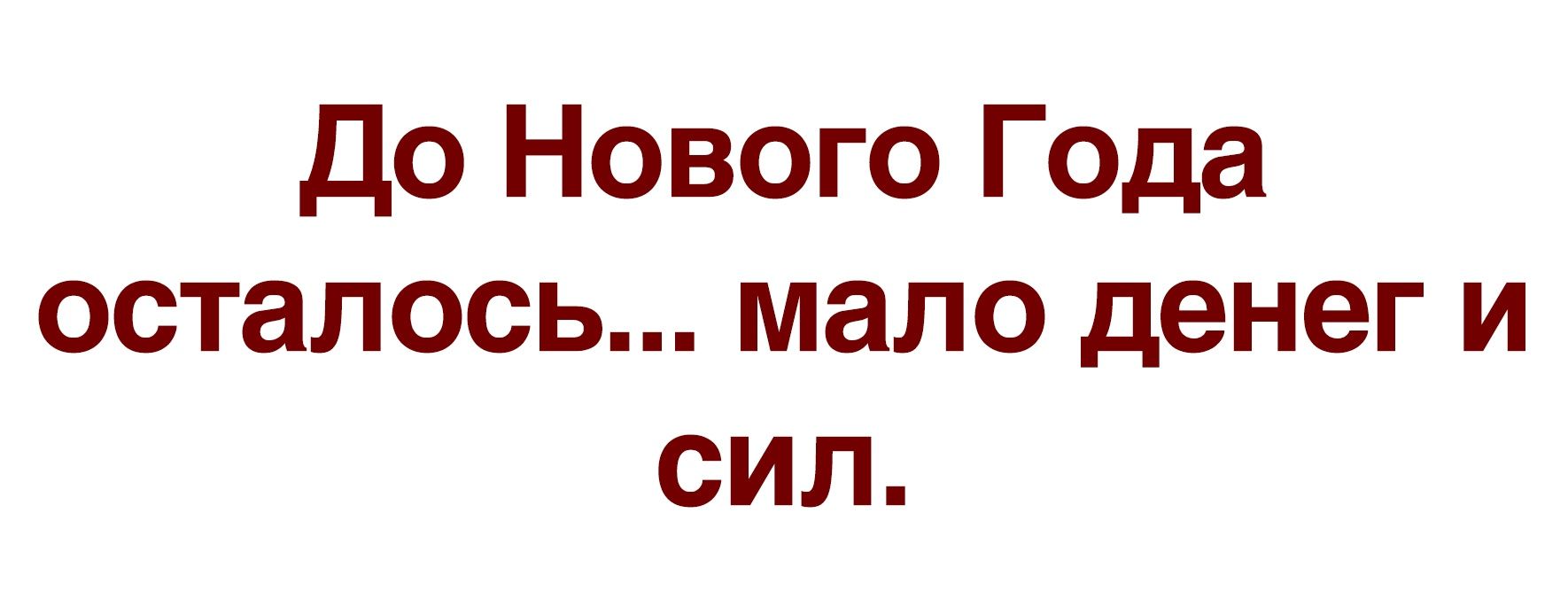 До Нового Года осталось мало денег и сил