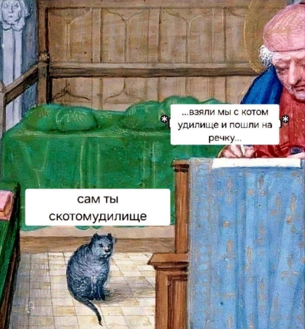 ...взяли мы с котом удиви́лище и пошли на речку... САМ ТЫ СКОТОМУДИЛИЩЕ