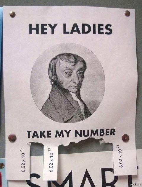 HEY LADIES
TAKE MY NUMBER
6.02 x 10^23
6.02 x 10^23