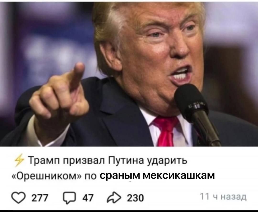 Трамп призвал Путина ударить «Орешником» по сраным мексикашкам