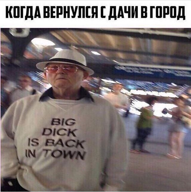 Когда вернулся с дачи в город
BIG DICK IS BACK IN TOWN