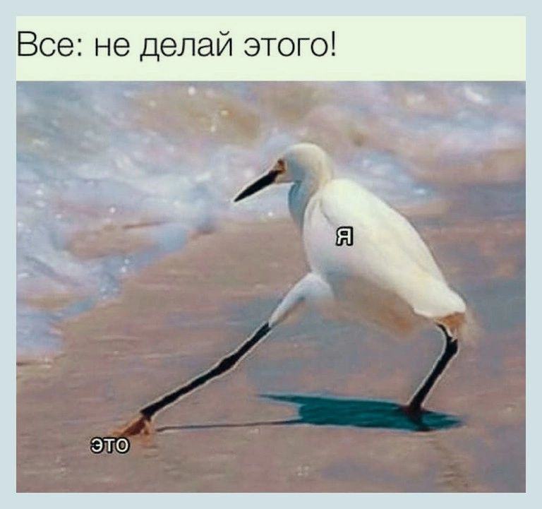 Все: не делай этого!
Я
ЭТО