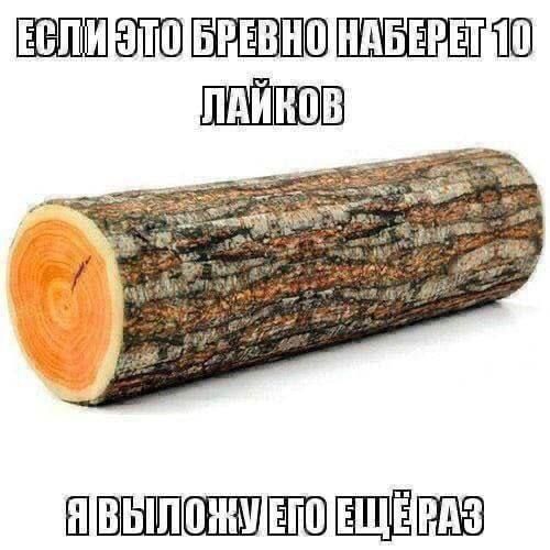 ЕСЛИ ЭТО БРЕВНО НАБЕРЕТ 10 ЛАЙКОВ Я ВЫЛОЖУ ЕГО ЕЩЁ РАЗ
