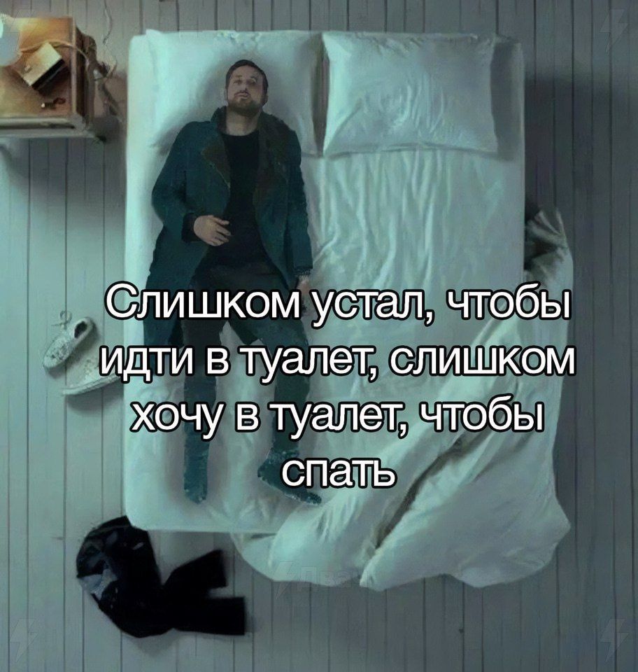 Слишком устал, чтобы идти в туалет, слишком хочу в туалет, чтобы спать