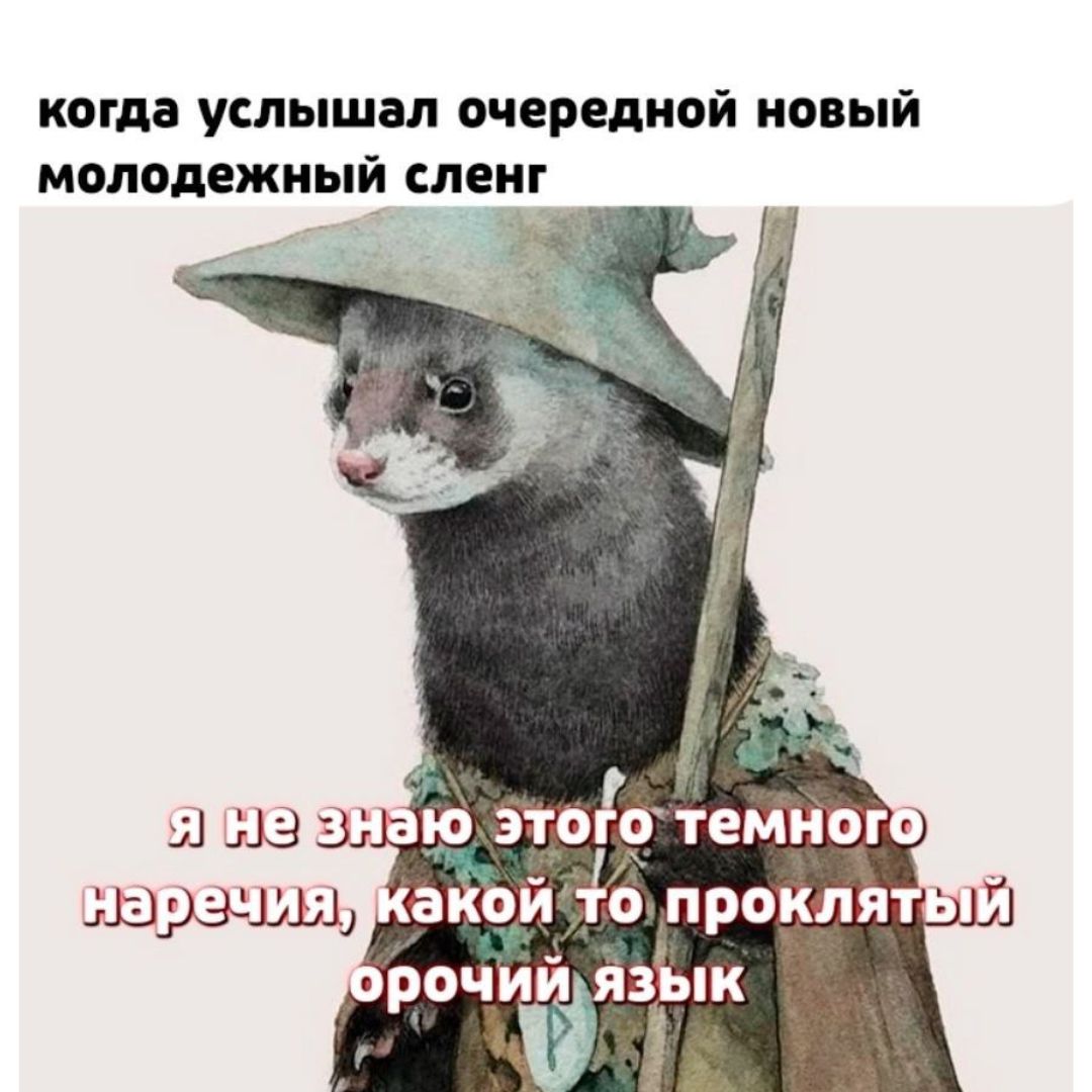 когда услышал очередной новый молодежный сленг
я не знаю этого темного наречия, какой-то проклятый ороший язык