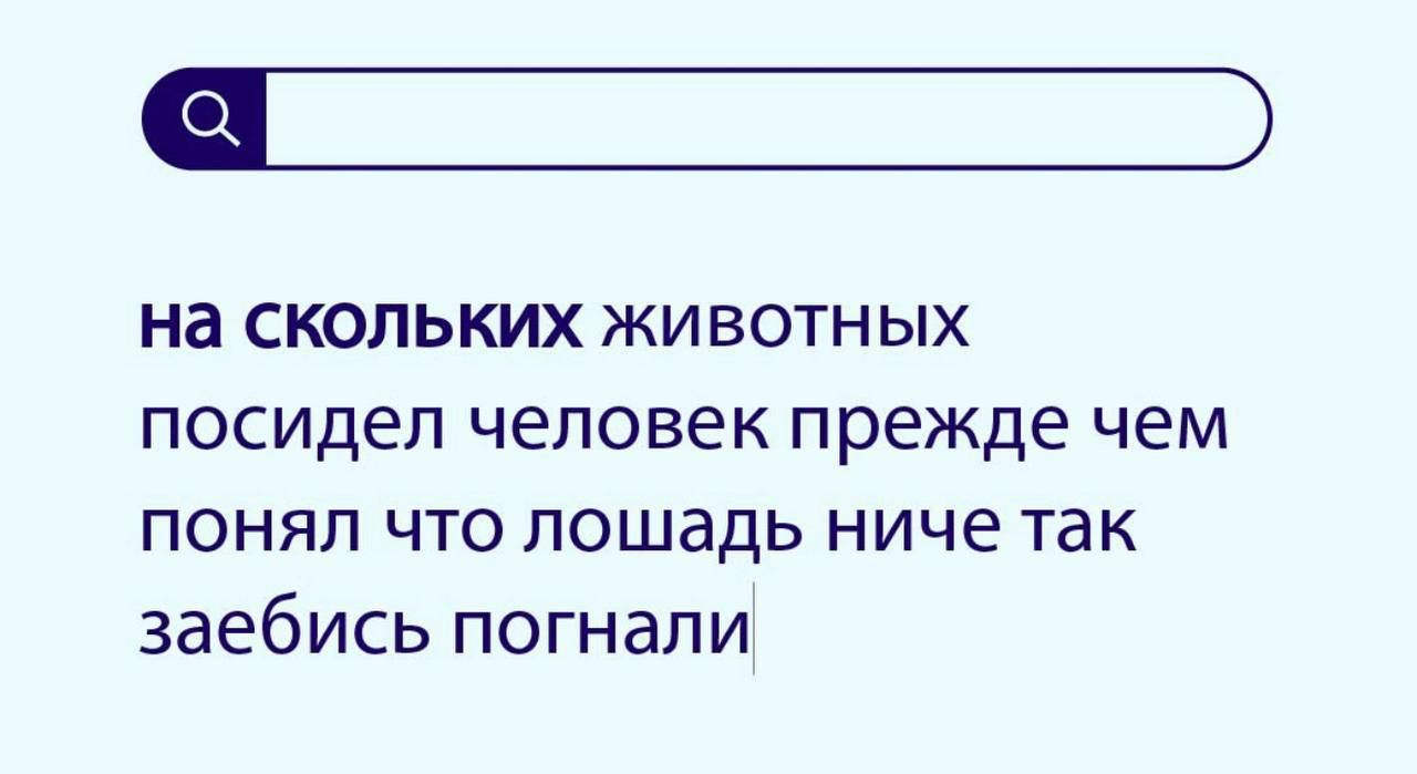 на скольких животных посидел человек прежде чем понял что лошадь ниче так заебись погнали