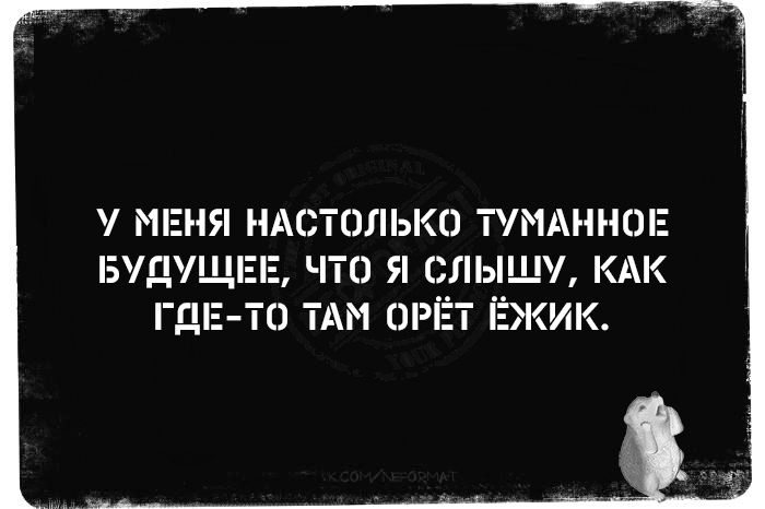 У МЕНЯ НАСТОЛЬКО ГУМАННОЕ БУДУЩЕЕ, ЧТО Я СЛЫШУ, КАК ГДЕ-ТО ТАМ ОРЁТ ЁЖИК.
