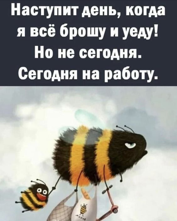 Наступит день когда я всё брошу и уеду Но не сегодня Сегодня на работу