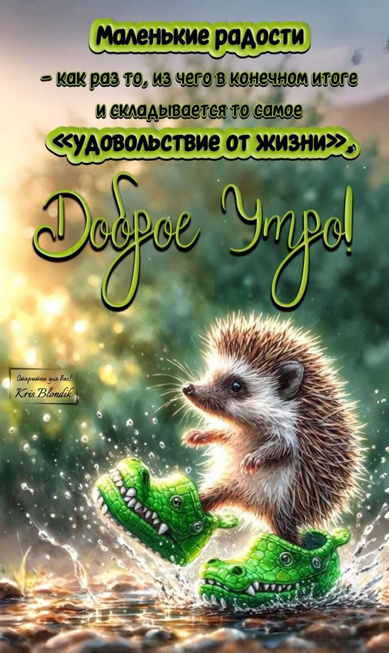 Маленькие радости - как раз то, из чего в конечном итоге и складывается то самое «удовлетворение от жизни». Доброе Утро!