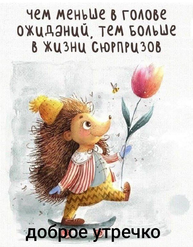 чем меньше в голове ожиданий, тем больше в жизни сюрпризов доброго утречко