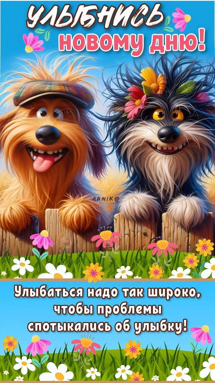 УЛЬБНИСЬ НОВОМУ ДНЮ!
Улыбаться надо так широко, чтобы проблемы споткались об улыбку!