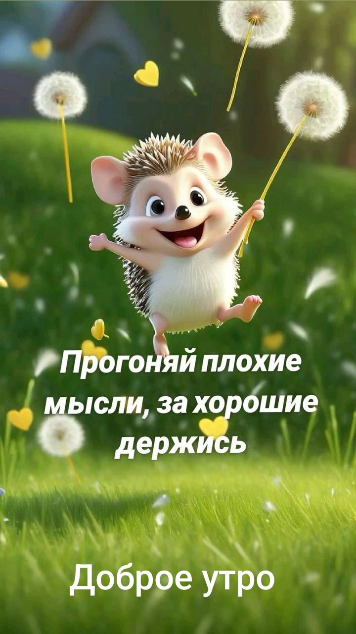 Прогони плохие мысли, за хорошие держись
Доброе утро