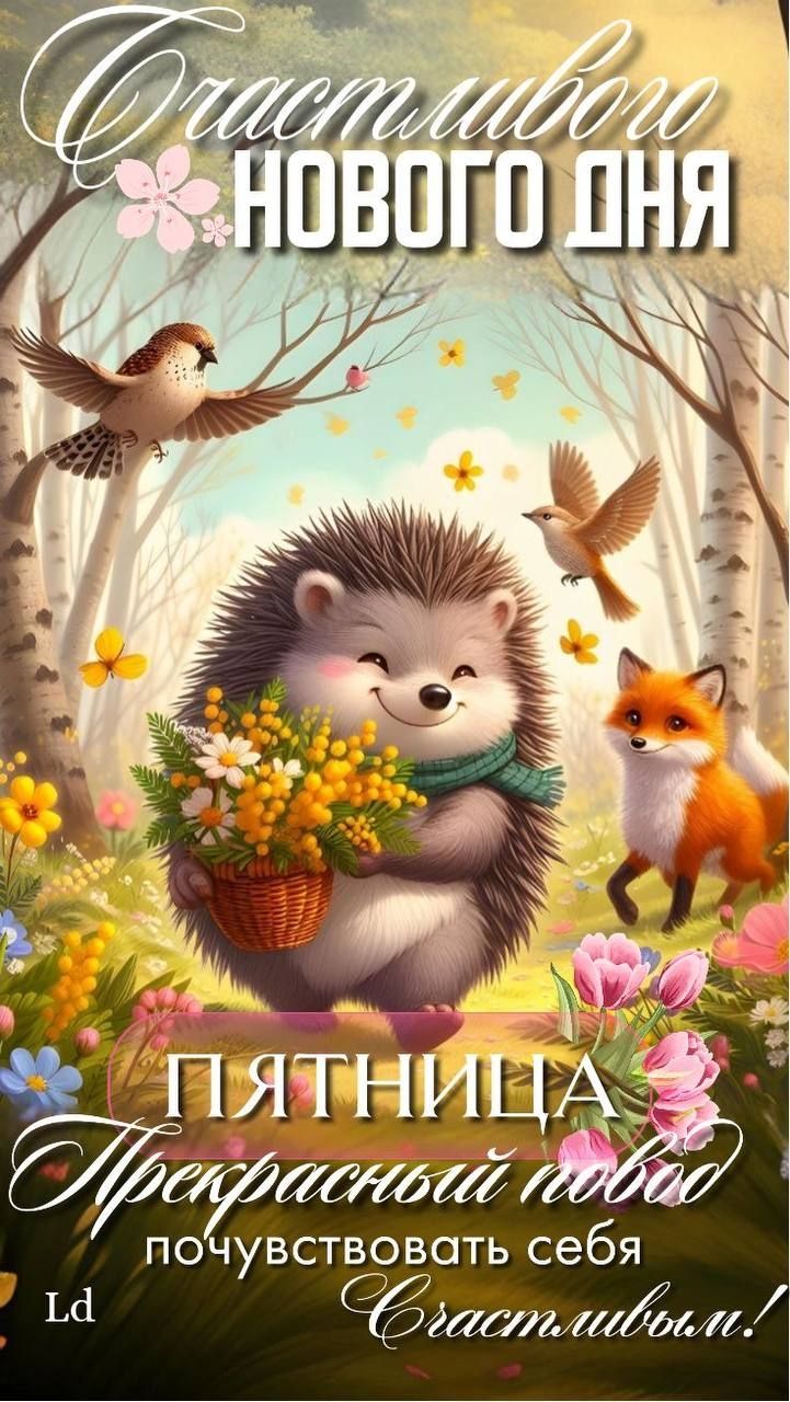 Счастливого НОВОГО ДНЯ
ПЯТНИЦА
Прекрасный повод почувствовать себя СЧАСТЛИВЫМ!