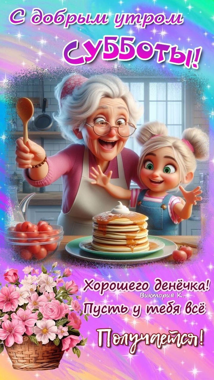 С добрым утром СУББОТЫ! Хорошего денёчка! Виктория К. Пусть у тебя всё Получается!