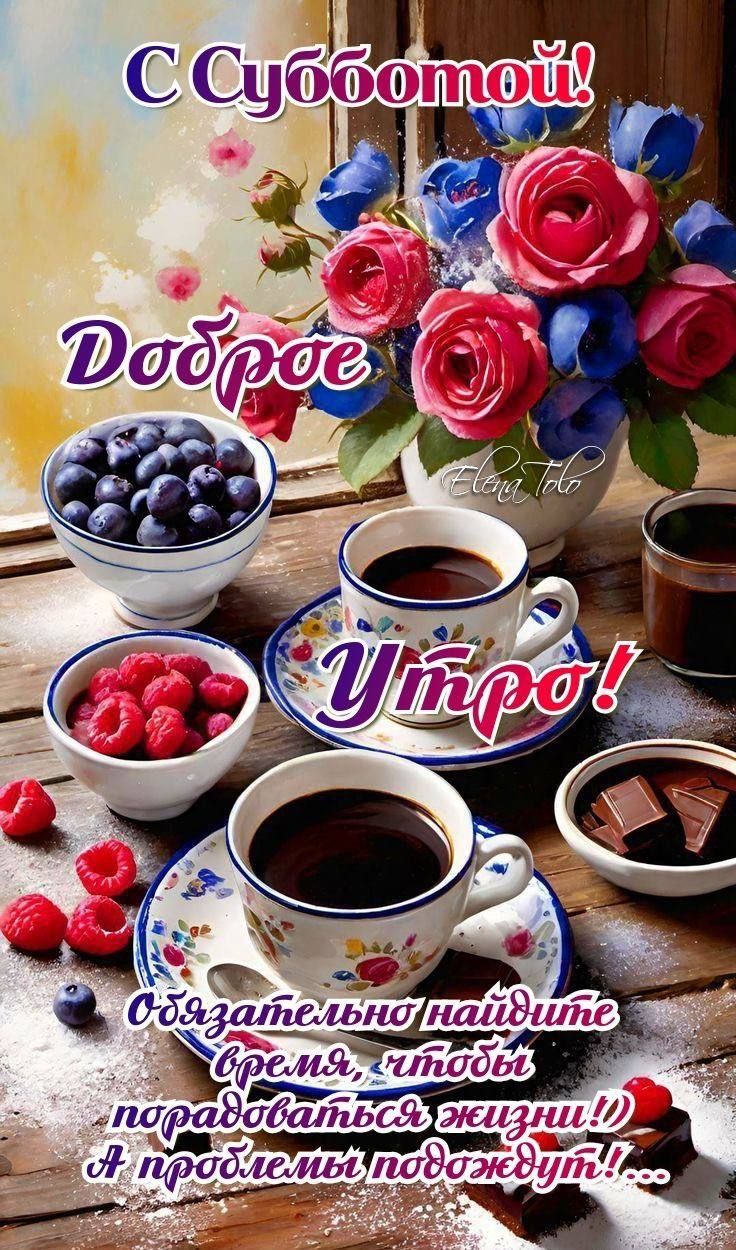 С Субботой! Доброе Утро! Обязательно найдите время, чтобы порадоваться жизни!) А проблемы подождут!...