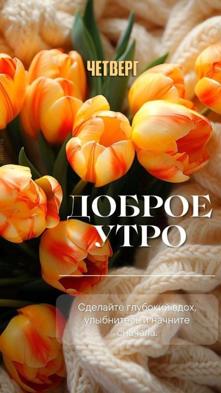 ДОБРОЕ УТРО
Сделайте глубокий вдох, улыбнитесь и начните сначала.