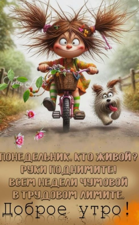 ПОНЕДЕЛЬНИК. КТО ЖИВОЙ? РУКИ ПОДНИМИТЕ! ВСЕМ НЕДЕЛИ ЧУМОВОЙ В ТРУДОВОМ ЛИМИТЕ. ДОБРОЕ УТРО!
