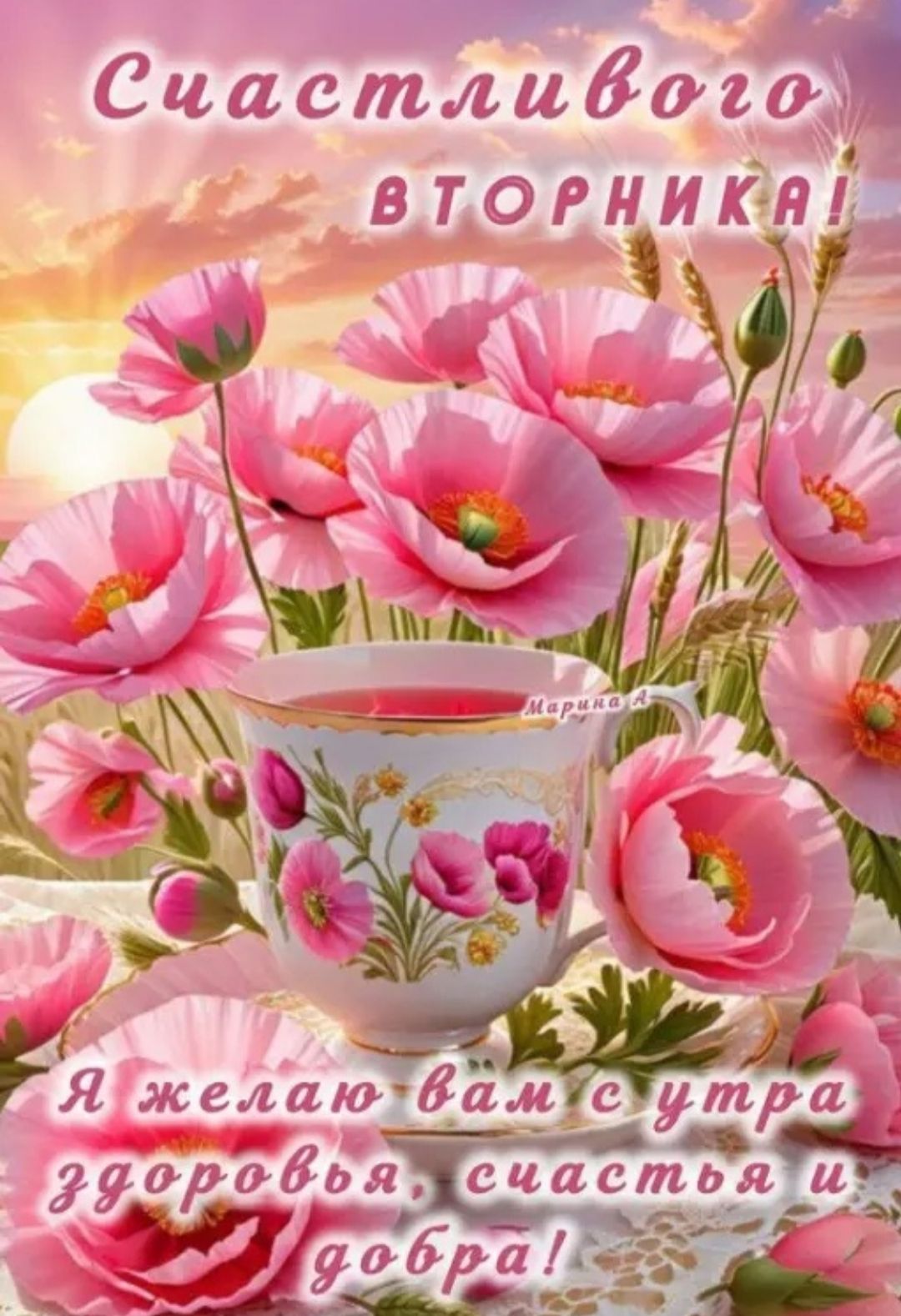 Счастливого вторника! Я желаю вам с утра здоровья, счастья и добра!