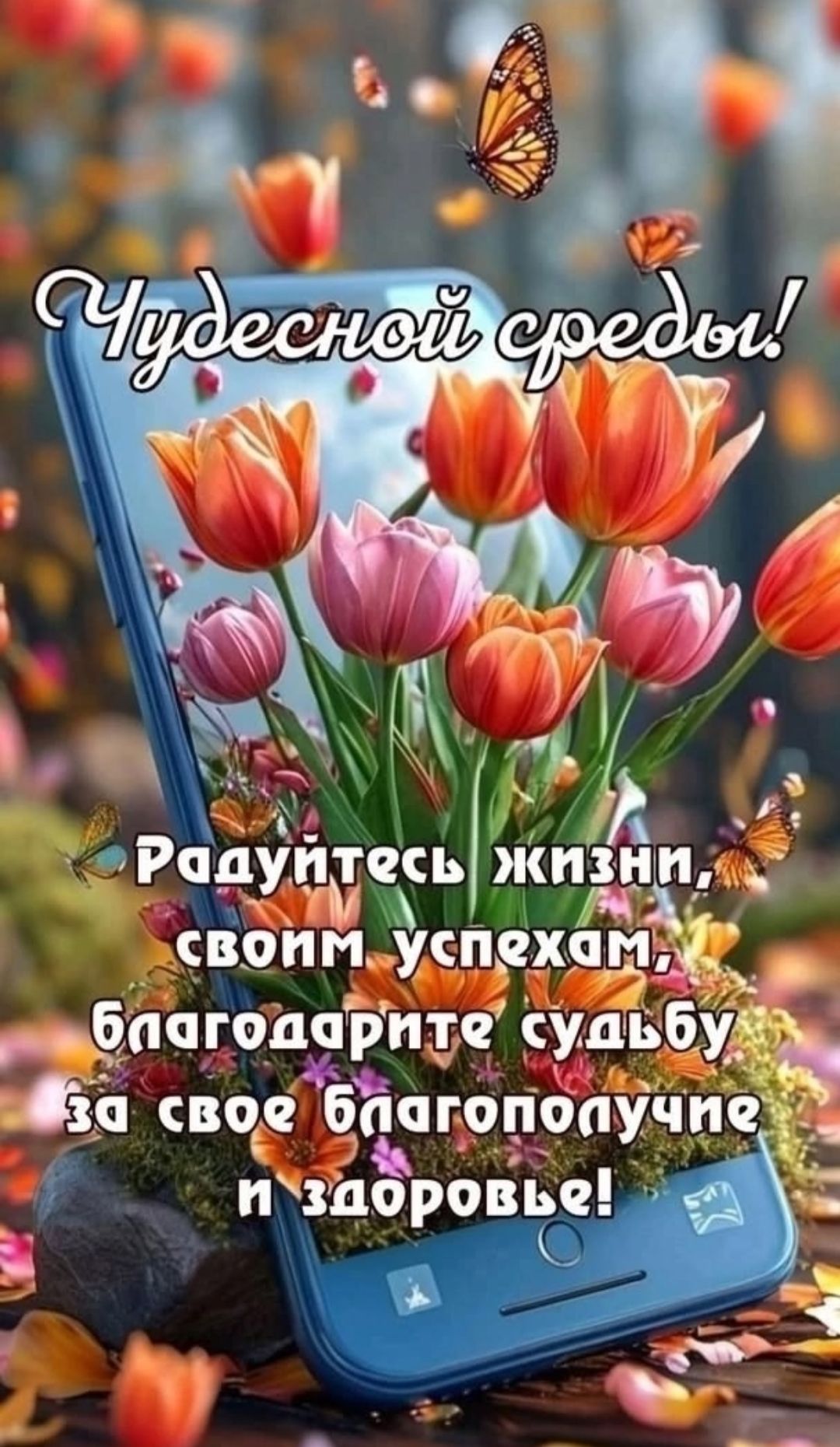 Чудесной среды!
Радуйтесь жизни, своим успехам, благодарите судьбу за свое благополучие и здоровье!