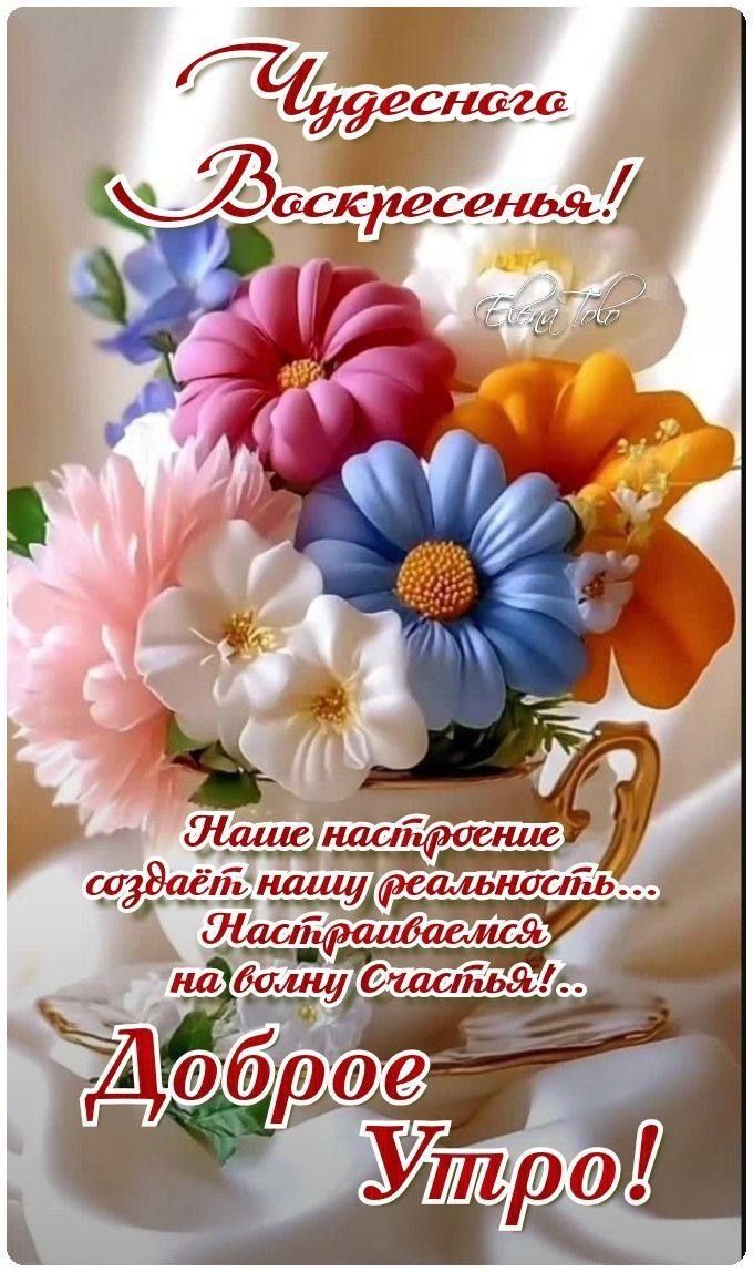 Чудесного Воскресенья!
Наше настроение создаёт нашу реальность... Настраиваемся на волну счастья! ..
Доброе Утро!