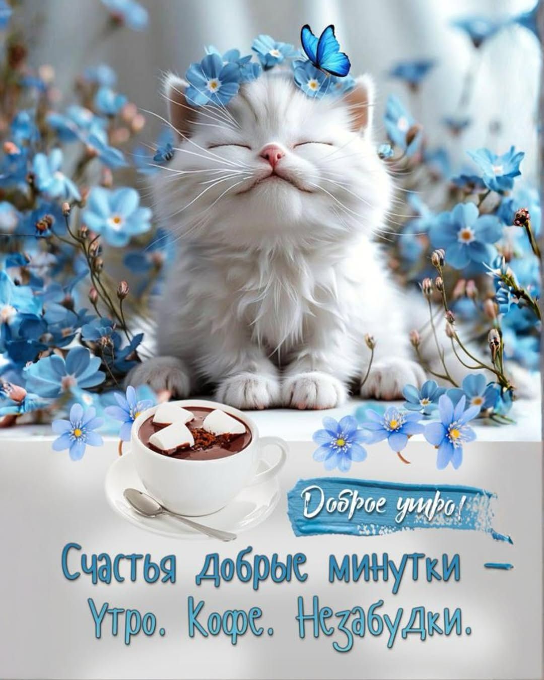 Доброе утро! Счастья добрые минутки – Утро. Кофе. Не забудь.