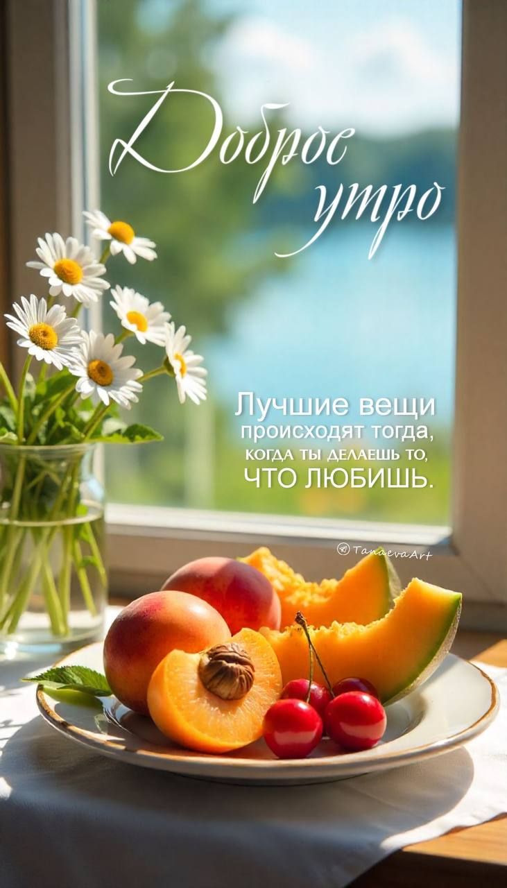 Доброе утро
Лучшие вещи происходят тогда, когда ты делаешь то, что любишь.