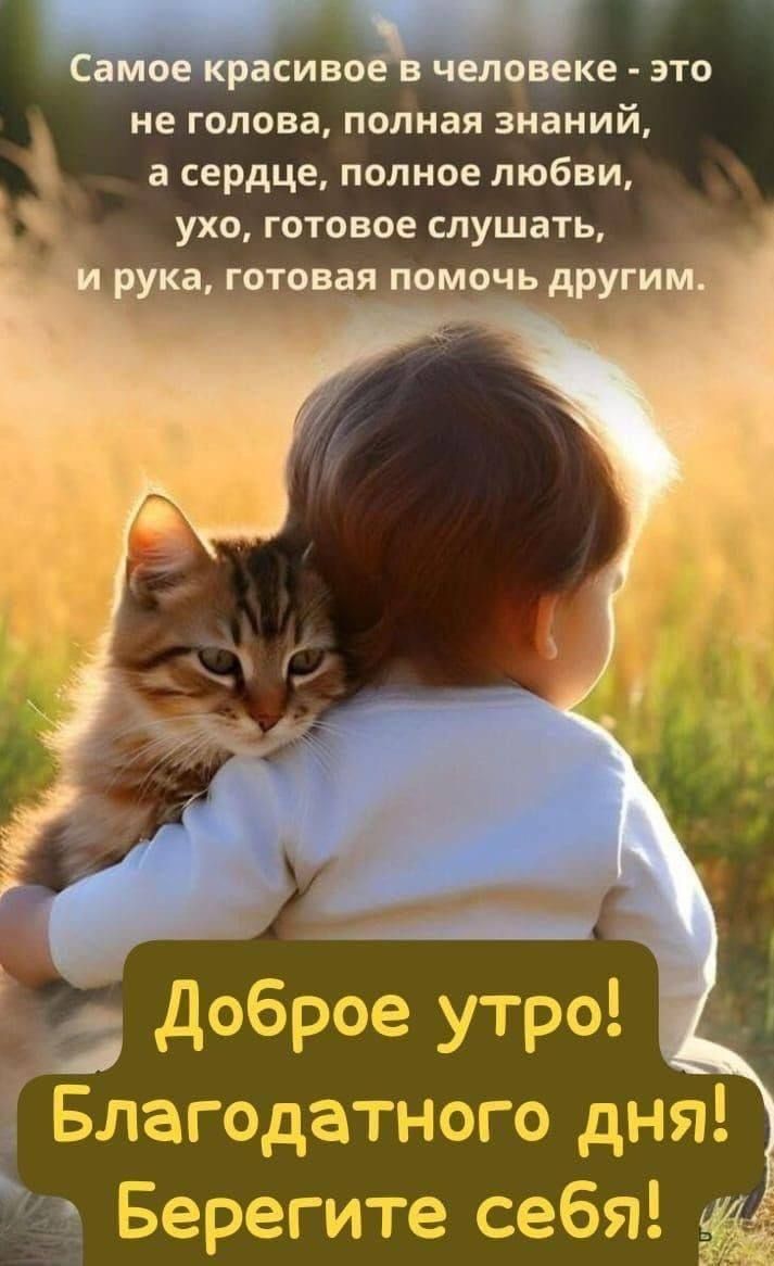 Самое красивое в человеке - это не голова, полная знаний, а сердце, полное любви, ухо, готовое слушать, и рука, готовая помочь другим.
Доброе утро! Благодатного дня! Берегите себя!