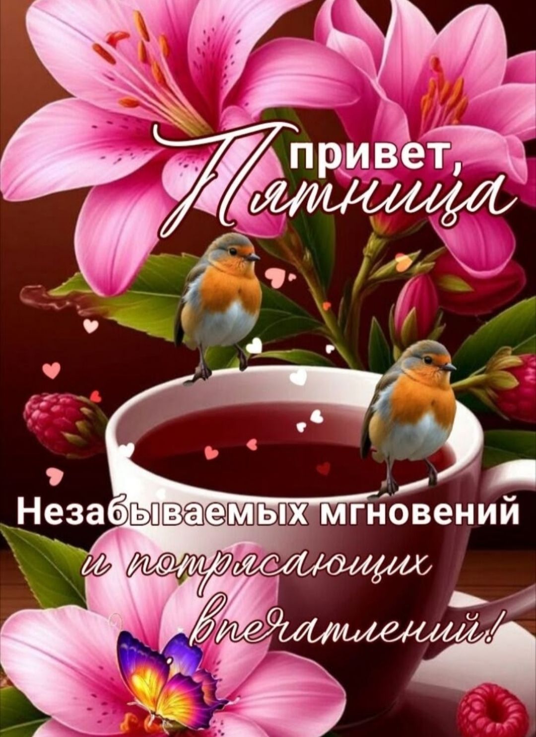 привет, Пятница
Не забываемых мгновений
и потрясающих впечатлений!