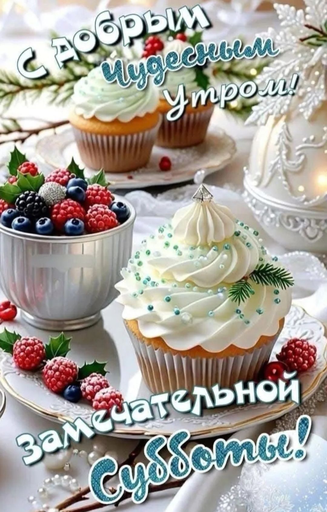 С добрым Чудесным Утром! замечательной Субботы!