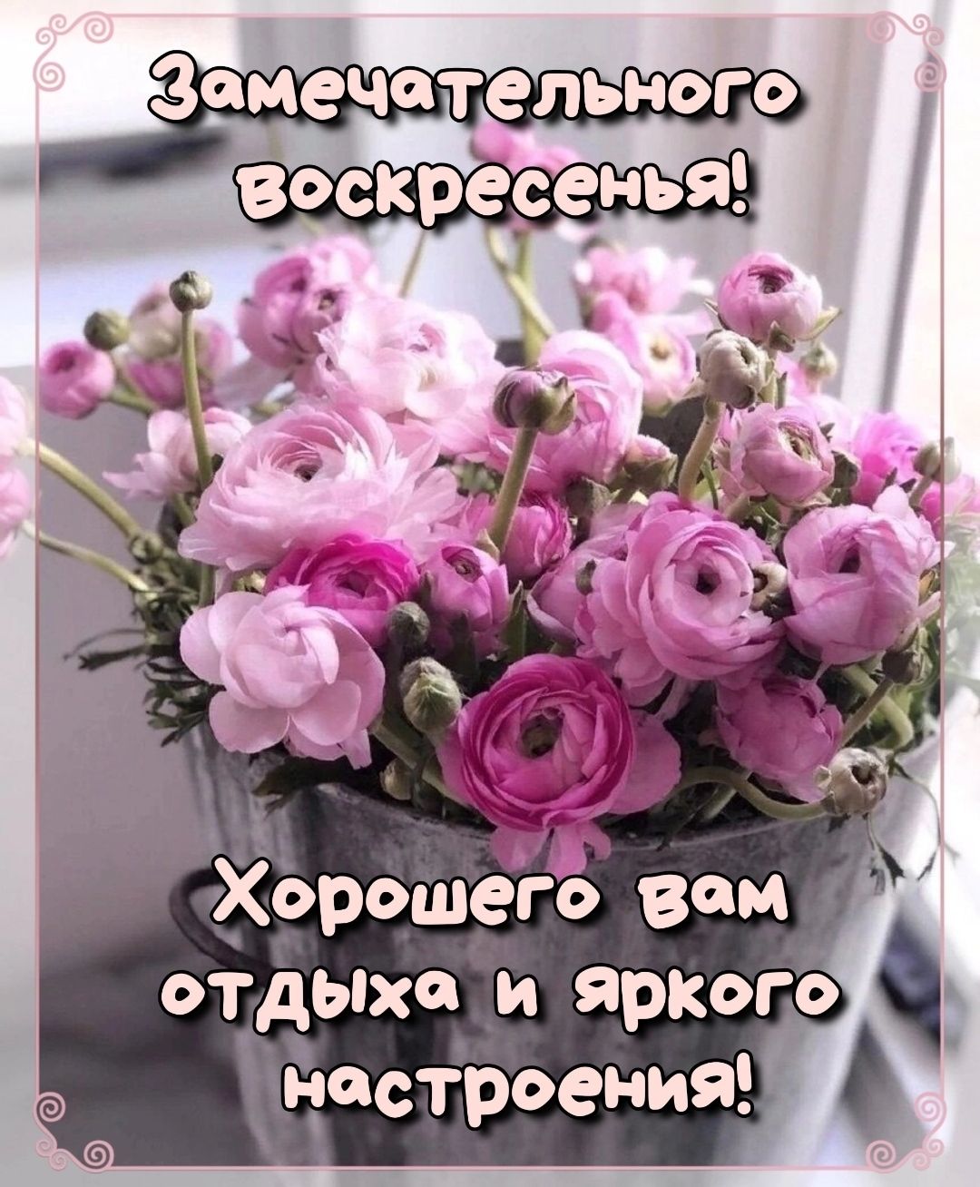 Замечательного воскресенья! Хорошего вам отдыха и яркого настроения!