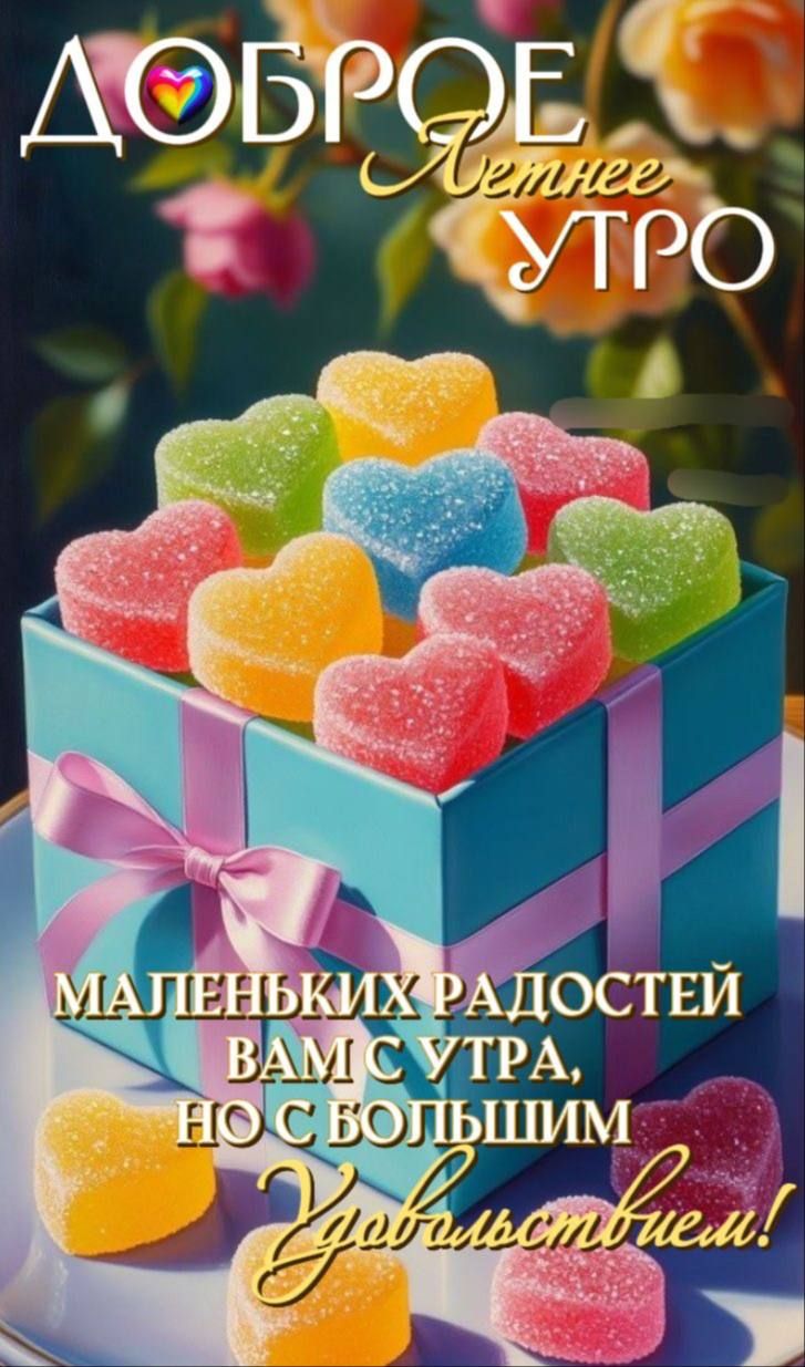 ДОБРОЕ Летнее УТРО
МАЛЕНЬКИХ РАДОСТЕЙ ВАМ С УТРА, НО С БОЛЬШИМ УДОВОЛЬСТВИЕМ!
