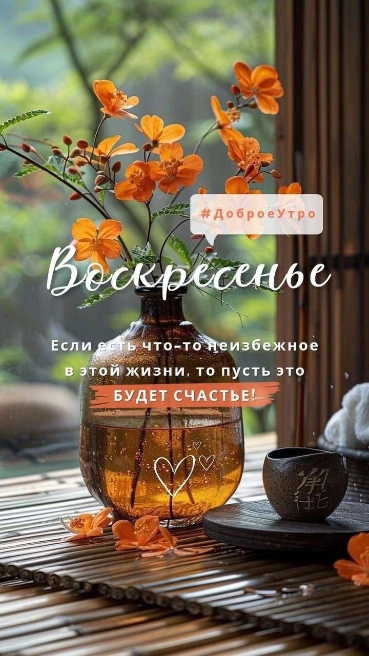 Воскресенье
Если есть что-то неизбежное в этой жизни, то пусть это БУДЕТ СЧАСТЬЕ!