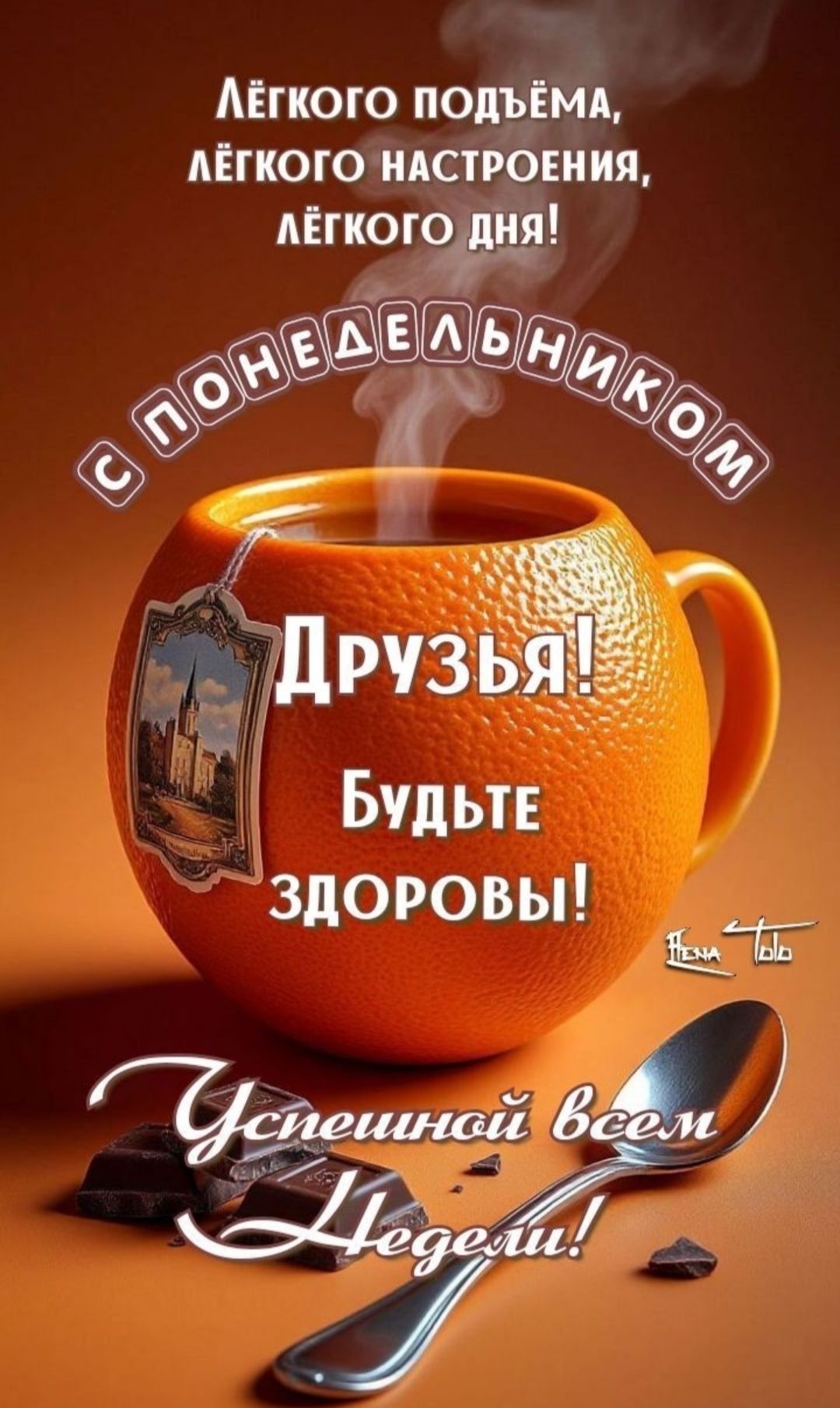 Лёгкого подъёма, лёгкого настроения, лёгкого дня! С понедельником Друзья! Будьте здоровы! Успешной всем Недели!