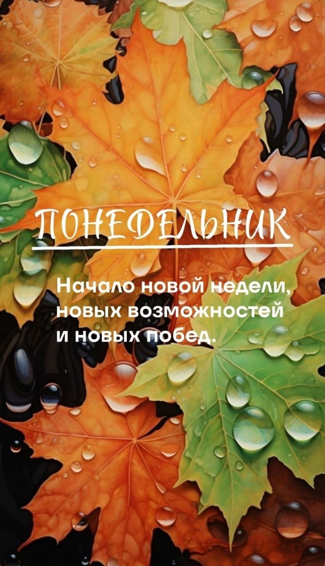 ПОНЕДЕЛЬНИК
Начало новой недели, новых возможностей и новых побед.