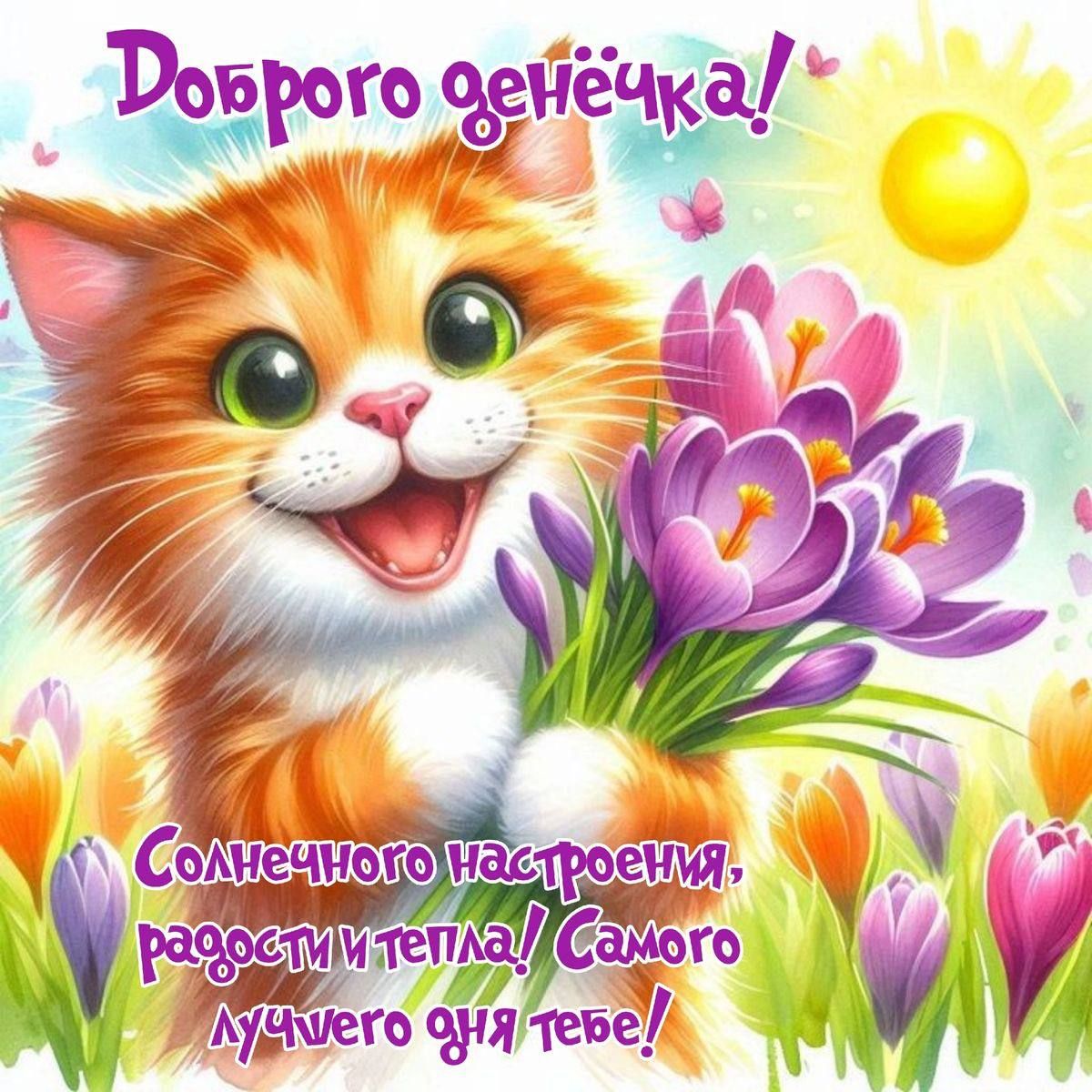 Доброего денёчка! Солнечного настроения, радости и тепла! Самого лучшего дня тебе!