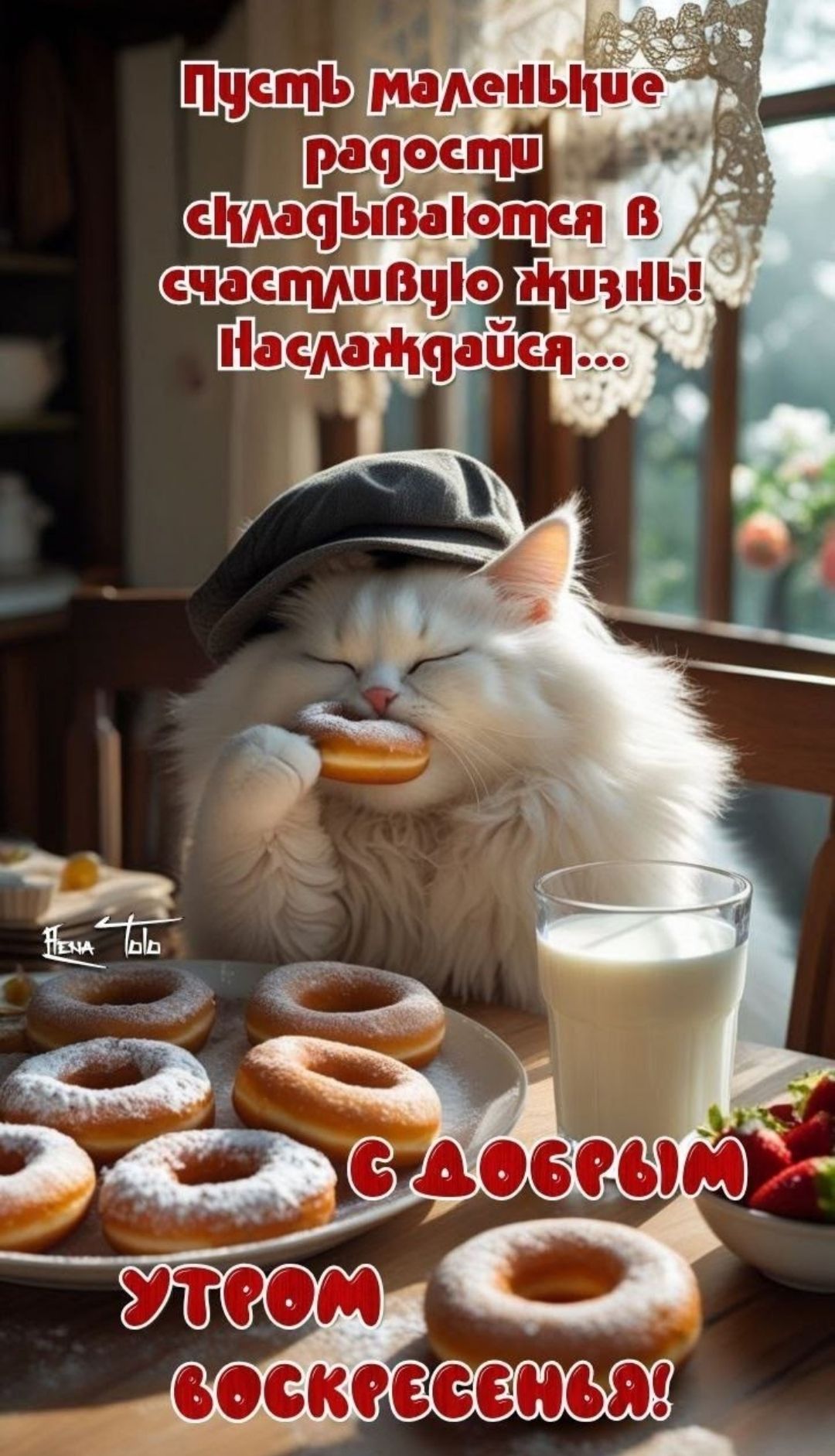 Пусть маленькие радости складываются в счастливую жизнь! Наслаждайся... С добрым утром воскресенья!