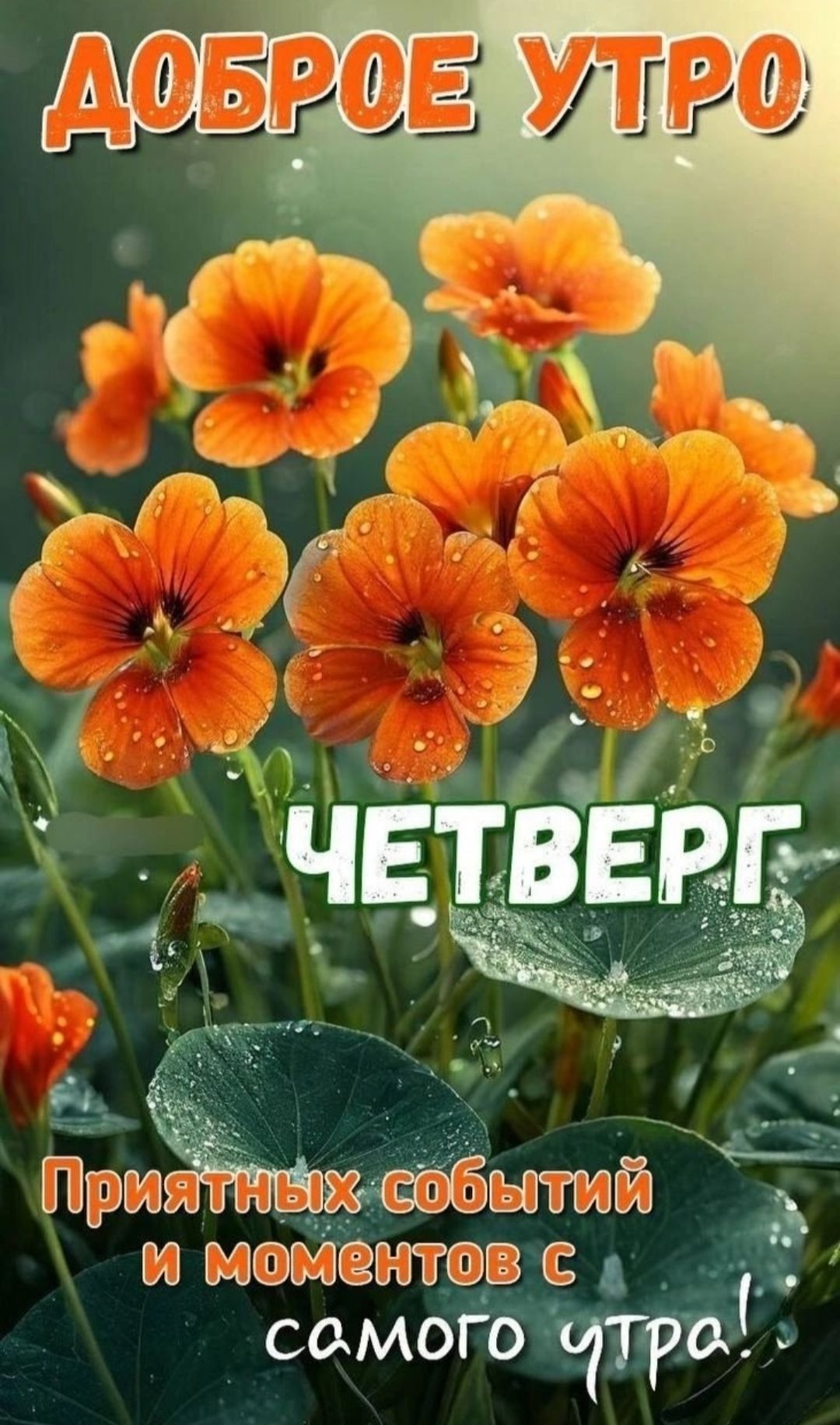 ДОБРОЕ УТРО ЧЕТВЕРГ П Pleasantных событий и моментов с самого утра!