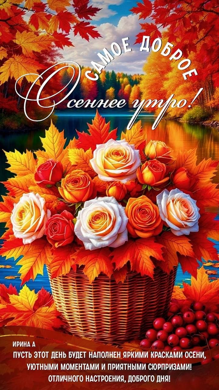 САМОЕ ДОБРОЕ
Осеннее утро!
Пусть этот день будет наполнен яркими красками осени, уютными моментами и приятными сюрпризами!
Отличного настроения, доброго дня!