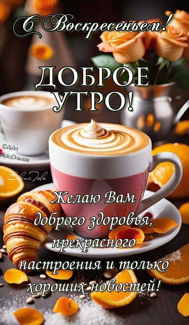 С Воскресеньем! ДОБРОЕ УТРО! Желаю Вам доброго здоровья, прекрасного настроения и только хороших новостей!