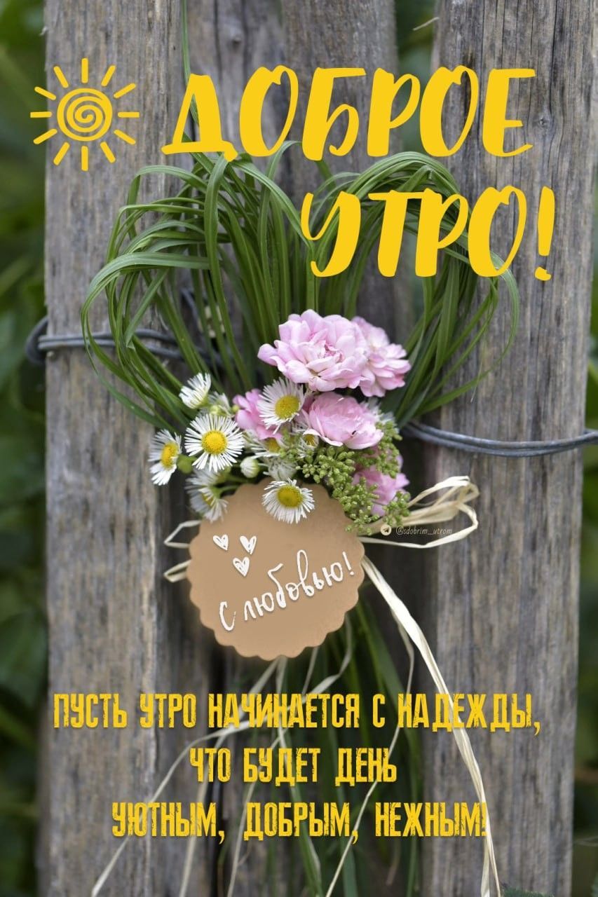 ДОБРОЕ УТРО!
С любовью!
Пусть утро начинается с надежды, что будет день уютным, добрым, нежным.